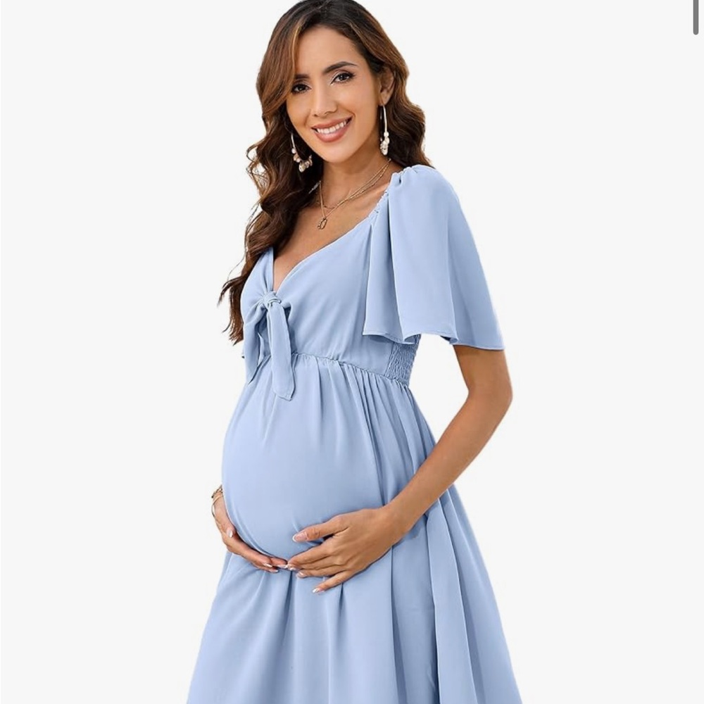 Baby blue Maternity dress.